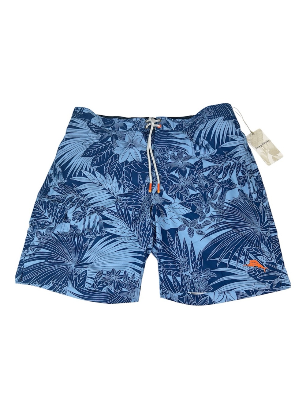Tommy Bahama Sz XL Baja Santiago Palms Swim Board Shorts Blue  9in Inseam NWT